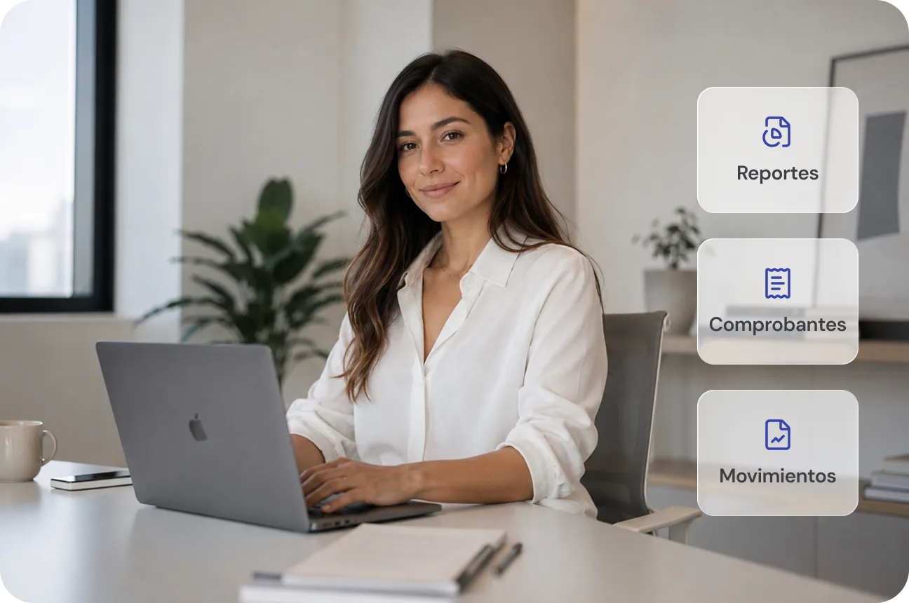 Mujer utilizando albo empresa